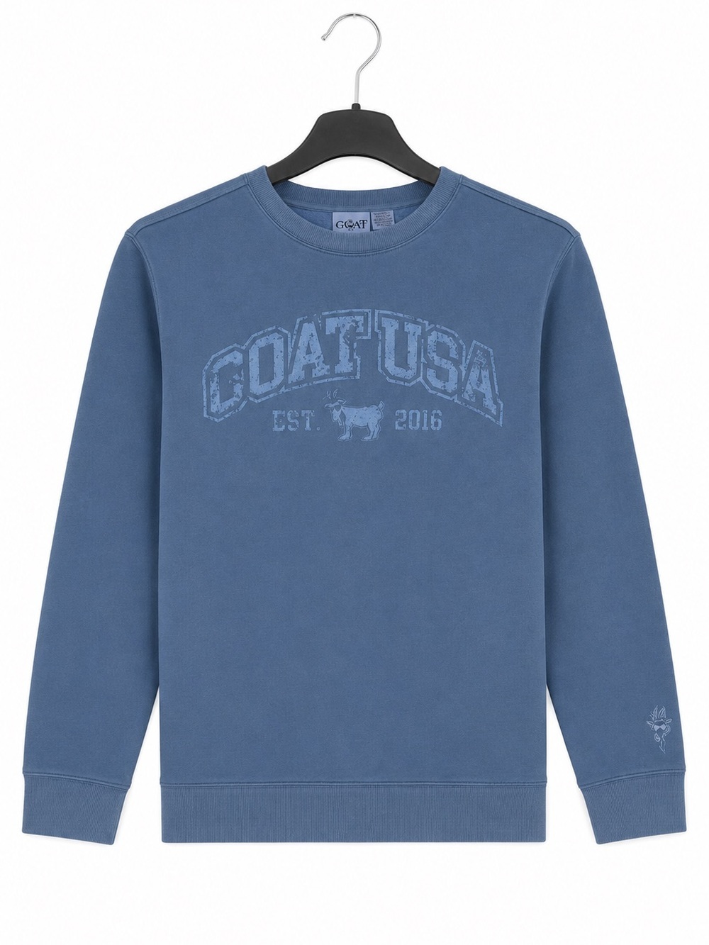 GOAT USA Linden Crewneck Sweatshirt – Unisex XS – Blue – NWT – Vintage Wash